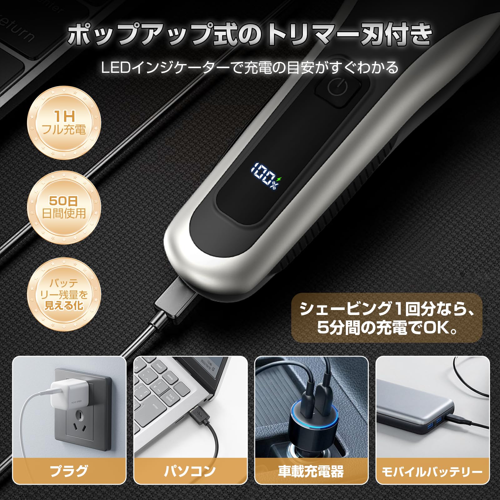 Amazon.co.jp: メンズ シェーバー 【2026革新モデル】 電動シェーバー